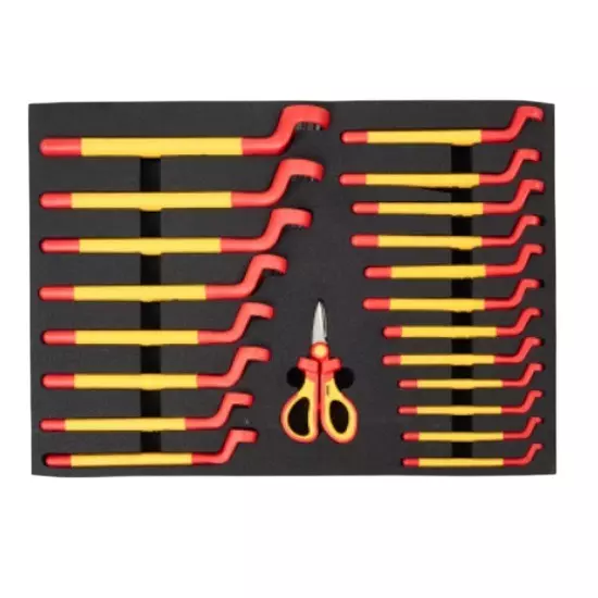 Blue-Point 21 Pcs Insulated Ring Wrench Set Matte Finish Alloy Steel Body in Red & Yellow Color, BLPISDRW21SET