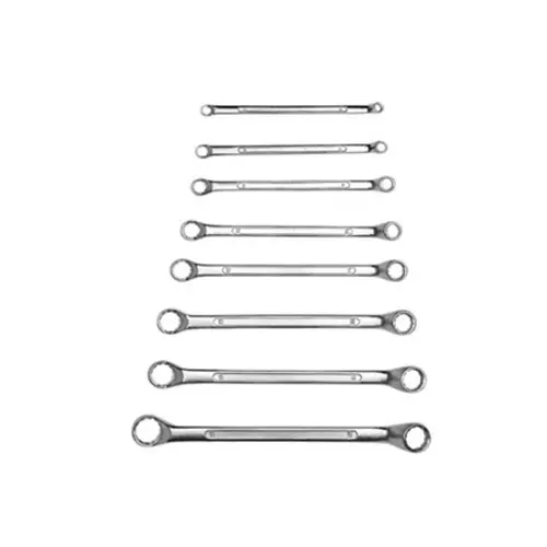 Blue-Point 8 Pcs Ring End Wrench Set with Chrome Finish and Chrome Vanadium Steel Body, BBWDSMSET8L