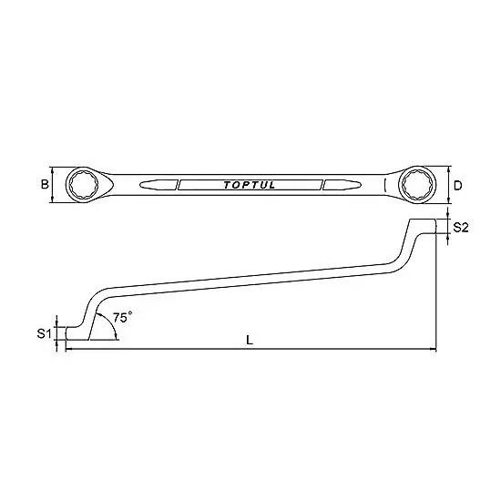 toptul-double-ring-wrench-75-offset-30x32-mm-360-mm-length-aaai3032-pack-of-2-pcs