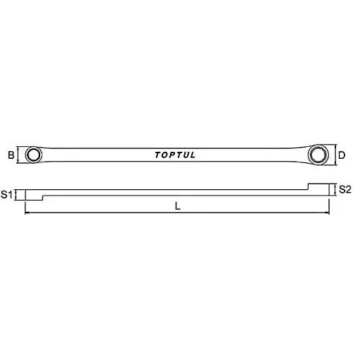 toptul-flat-type-extra-long-doublering-wrench-chrome-plated-8x10-mm-size-and-230-mm-length-aaap0810