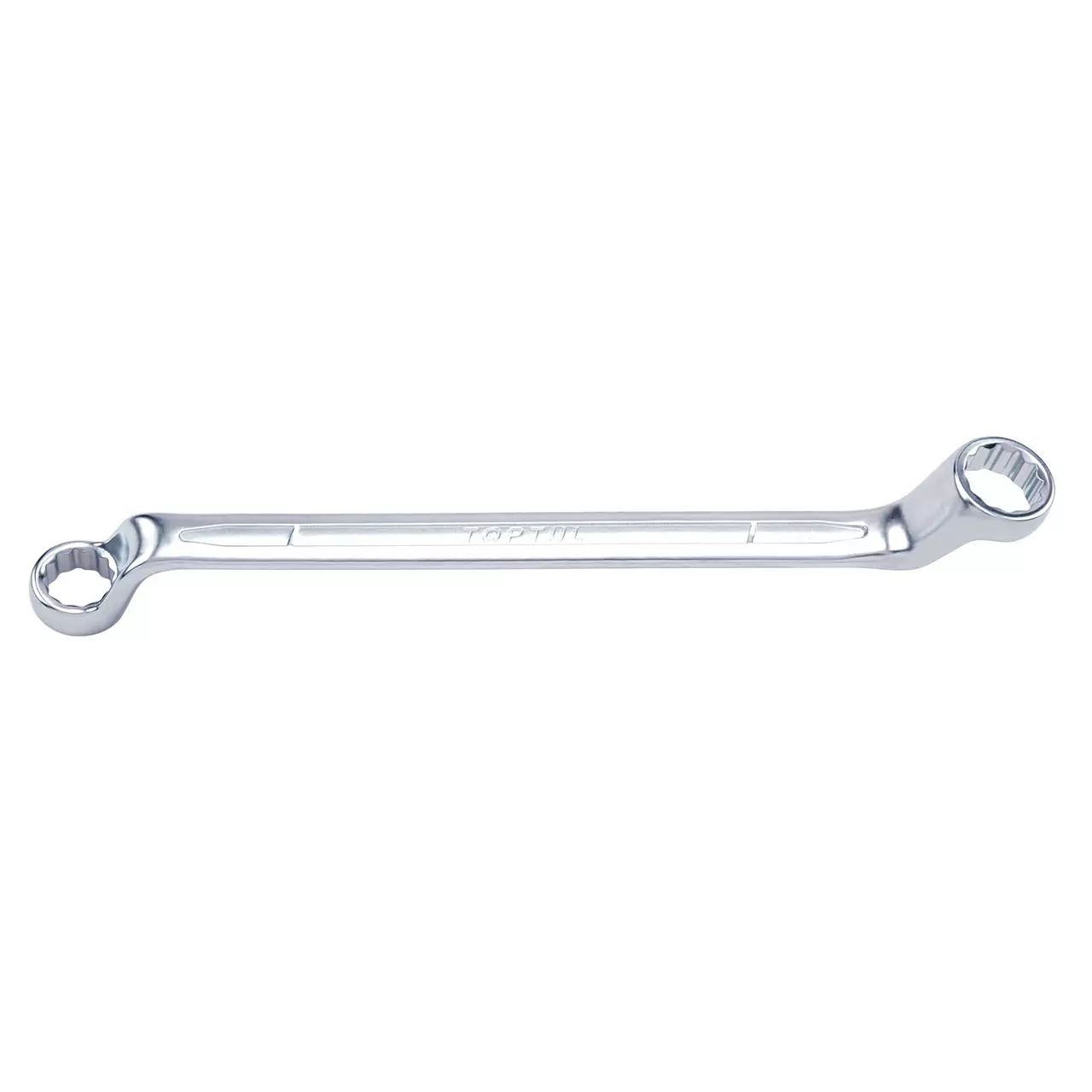 Toptul Double Ring Wrench 75° Chrome Plated Offset 21x23 mm Size and 316 mm Length, AAEI2123