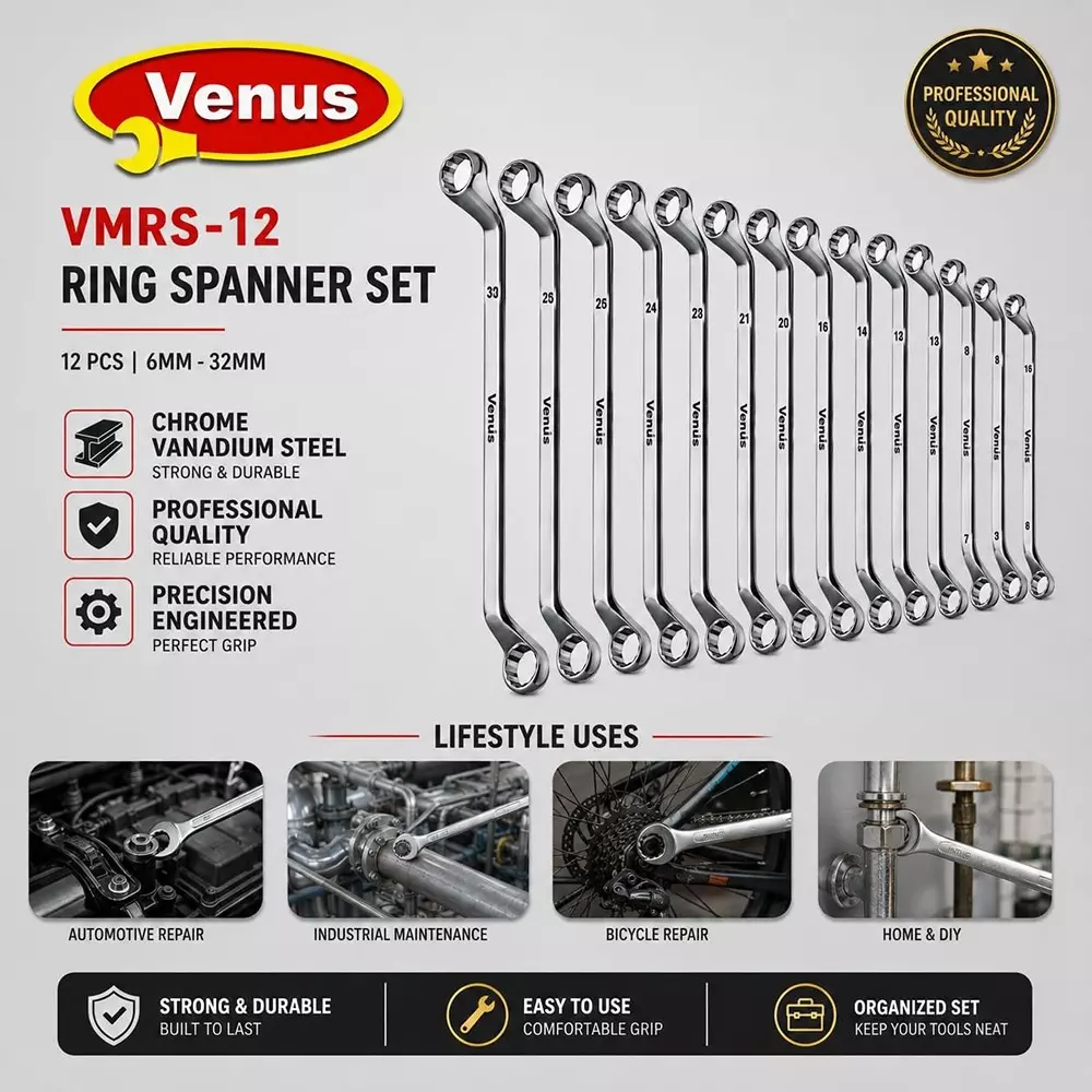 venus-heavy-duty-offset-ring-spanner-kit-12-pcs-silver-12-point-chrome-vanadium-steel-for-garage-workshop-use-venus-vmrs-12