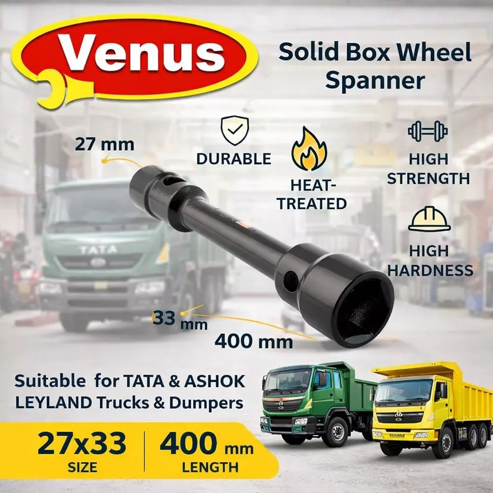 venus-heavy-duty-solid-box-wheel-spanner-black-chrome-vanadium-steel-27-mm-33-mm-400-mm-for-tractor-trollytata-truckleyland-venus-wp-10
