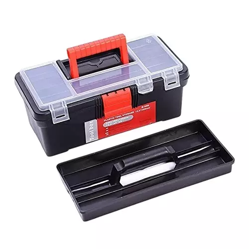 ATOZSHOP11 Double Layer Plastic Toolbox 317.5 mm (12.5 inch) for Auto Repair & Electricians