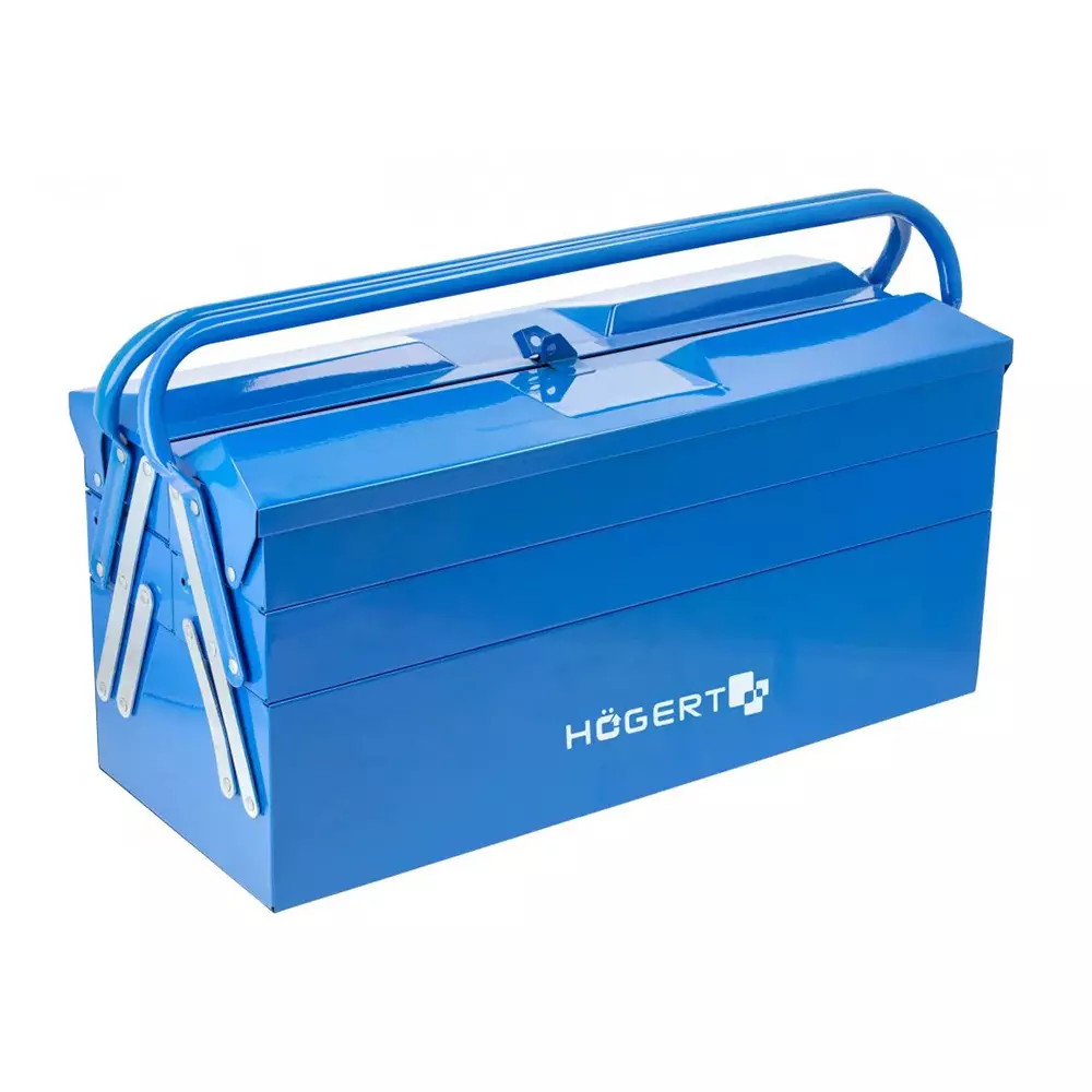 Hogert Technik Metal Tool Box 0.8 mm Powder Coated Steel Sheet Body and 70 Kg Maximum Load Capacity, HT7G072 (Pack of 5)