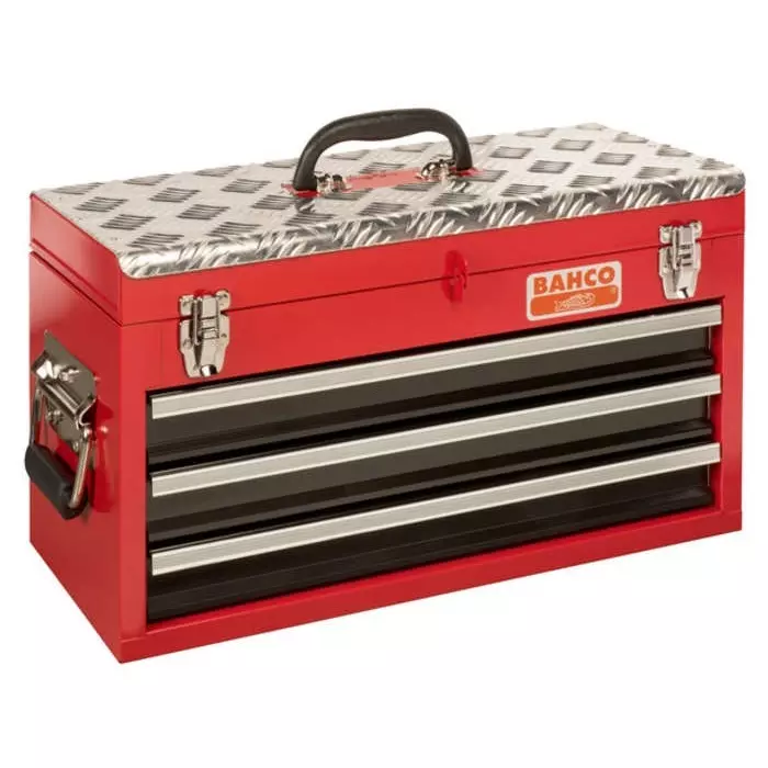 Bahco 1483 Series 3 Drawers Metal Tool Box  520 x 220 x 300 mm, 1484THD3RB