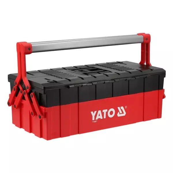 Yato Three Cantilever Foldable Tool Box Maximum 30 Kg Load Capacity and 3 Trays, YT-08977