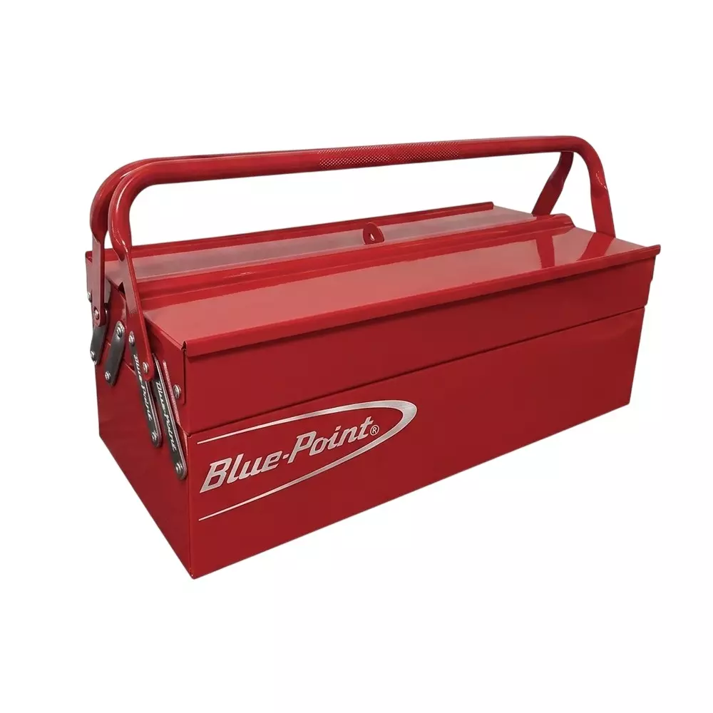 Blue-Point 3 Trays Cantilever Tool Box Red Color with 20 Kg Load Capacity and Padlock Design Cover, BLPCTK2R