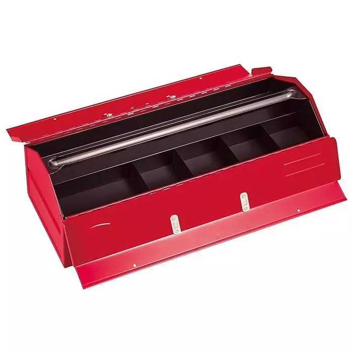 TONE Tool Case V Type Two-Stage Type Steel 400xD240x230 mm Red and Black Two-Tone, BX420S