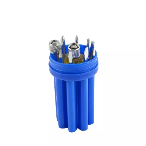 Ego 8 in 1 Screwdriver Kit with Neon Bulb Blue 6 mm Blade Dia. Minus & Phillip Head, SCREW DRIVER KIT DIX. (Pack of 5)