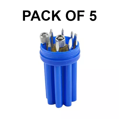 Ego 8 in 1 Screwdriver Kit with Neon Bulb Blue 6 mm Blade Dia. Minus & Phillip Head, SCREW DRIVER KIT DIX. (Pack of 5)