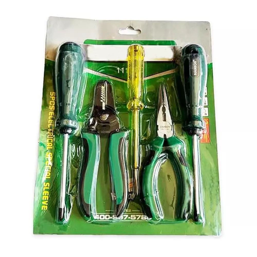 Jawsons Electrical DIY Tool Kit Stainless Steel Durable & Corrosion Resistant with Chrome Finish (Set of 5 Pcs)