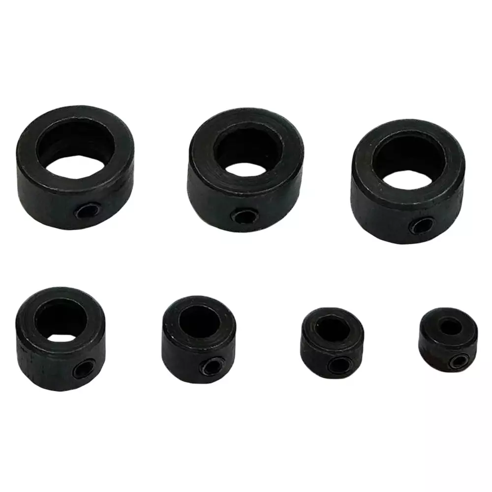 Assorts Metric Size Set Drill Stopper Collar Set with Allen Wrench Alloy Steel 3, 5, 6,8,10,11 and 12 mm (Pack of 7)
