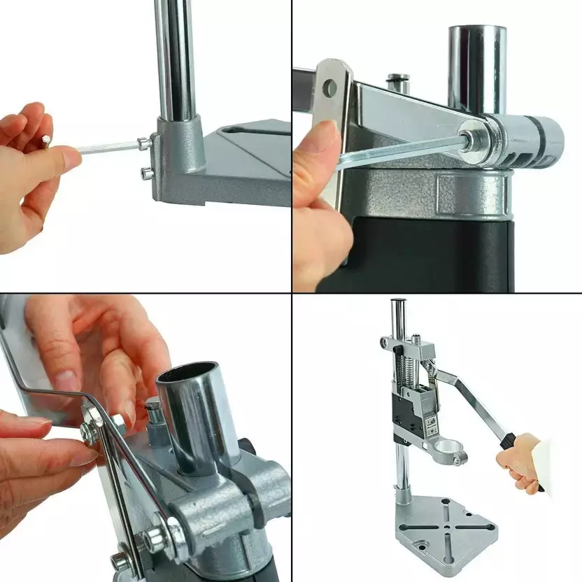 GTH Hand Operated Drill Stand Aluminum Alloy Base + Solid Column Bar 43 mm Chuck Size, EL-SD13