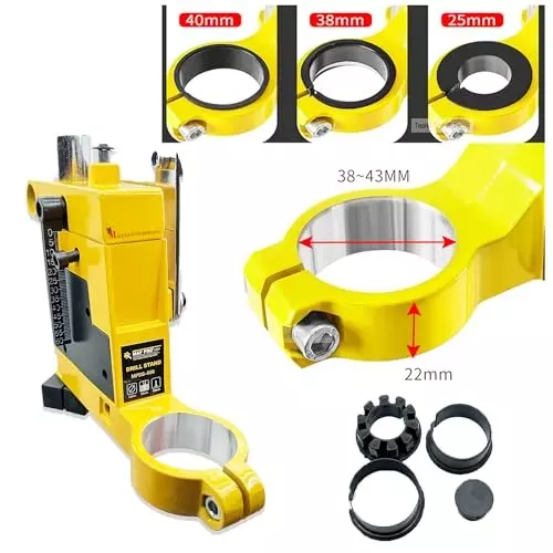 Malfah Enterprises Drill Stand Durable Metal 43 mm (1.7 Inches) Chuck Size Yellow & Black, MPDS-500