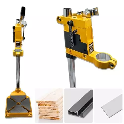 Malfah Enterprises Drill Stand Durable Metal 43 mm (1.7 Inches) Chuck Size Yellow & Black, MPDS-500