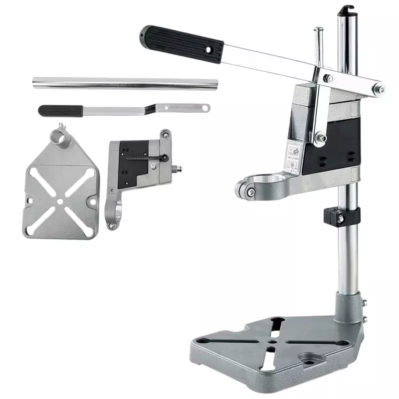 Saente Drill Stand 10 mm (40 inch) Chuck Size Cast Iron Base Gray, XD217409
