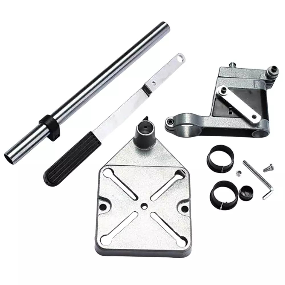 Saente Drill Stand 10 mm (40 inch) Chuck Size Cast Iron Base Gray, XD217409