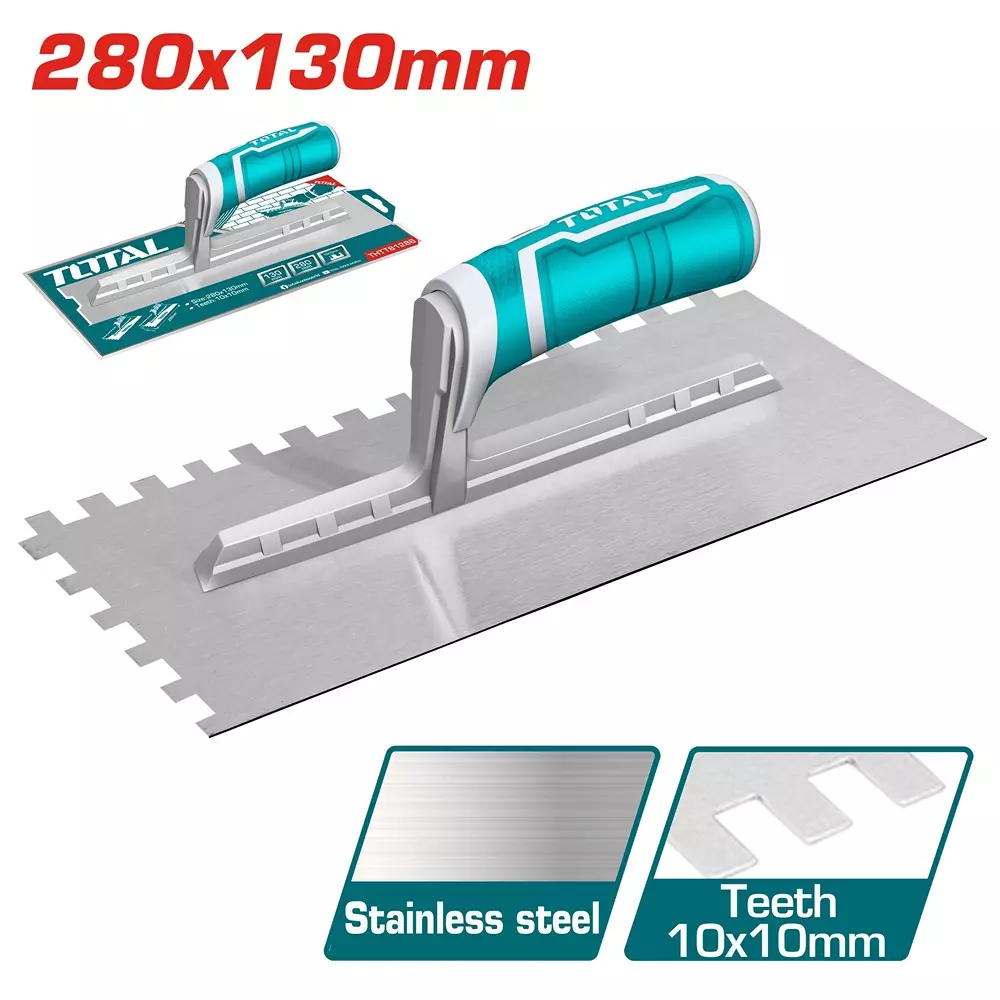 total-plastering-trowel-plastic-handle-280x130-mm-stainless-steel-blade-10x10-mm-teeth-thtt81286
