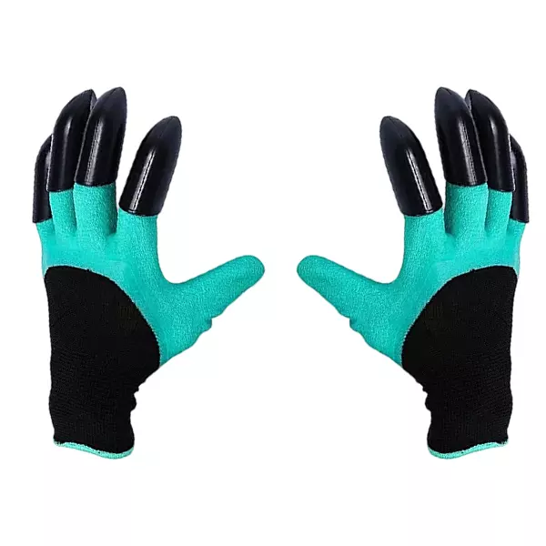 XLNT 8 Fingers Gardening Gloves Latex Outer Material Green, Black
