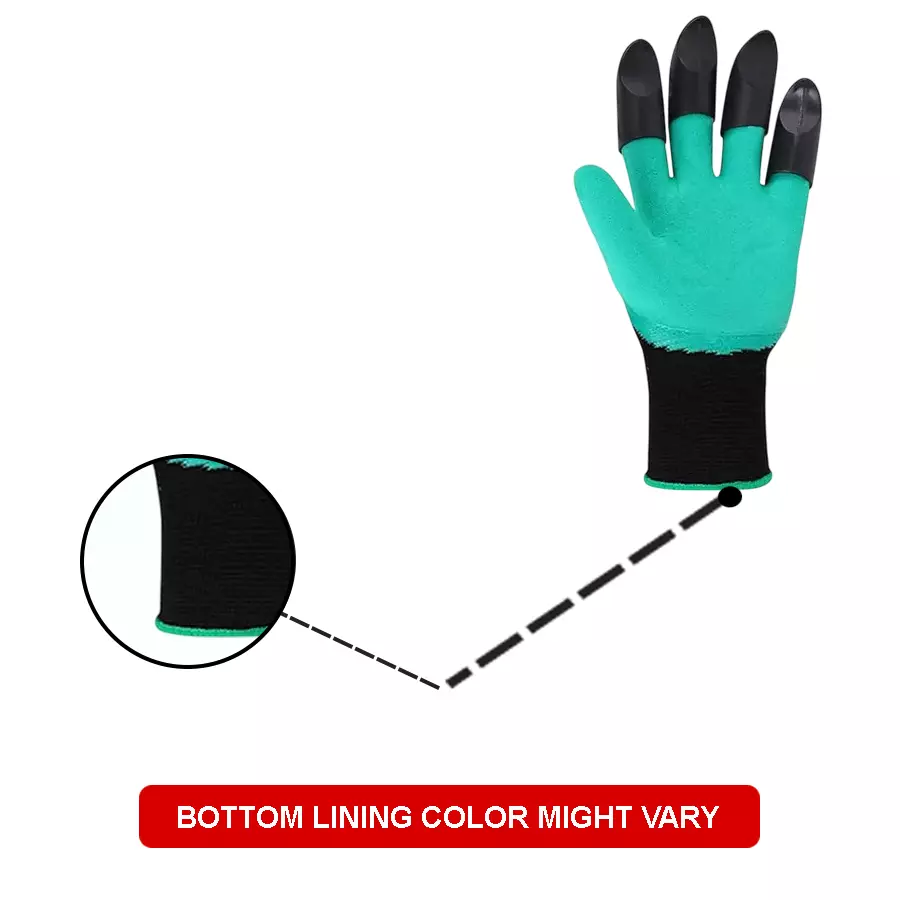 XLNT 4 Fingers Gardening Gloves Latex Outer Material Green, Black