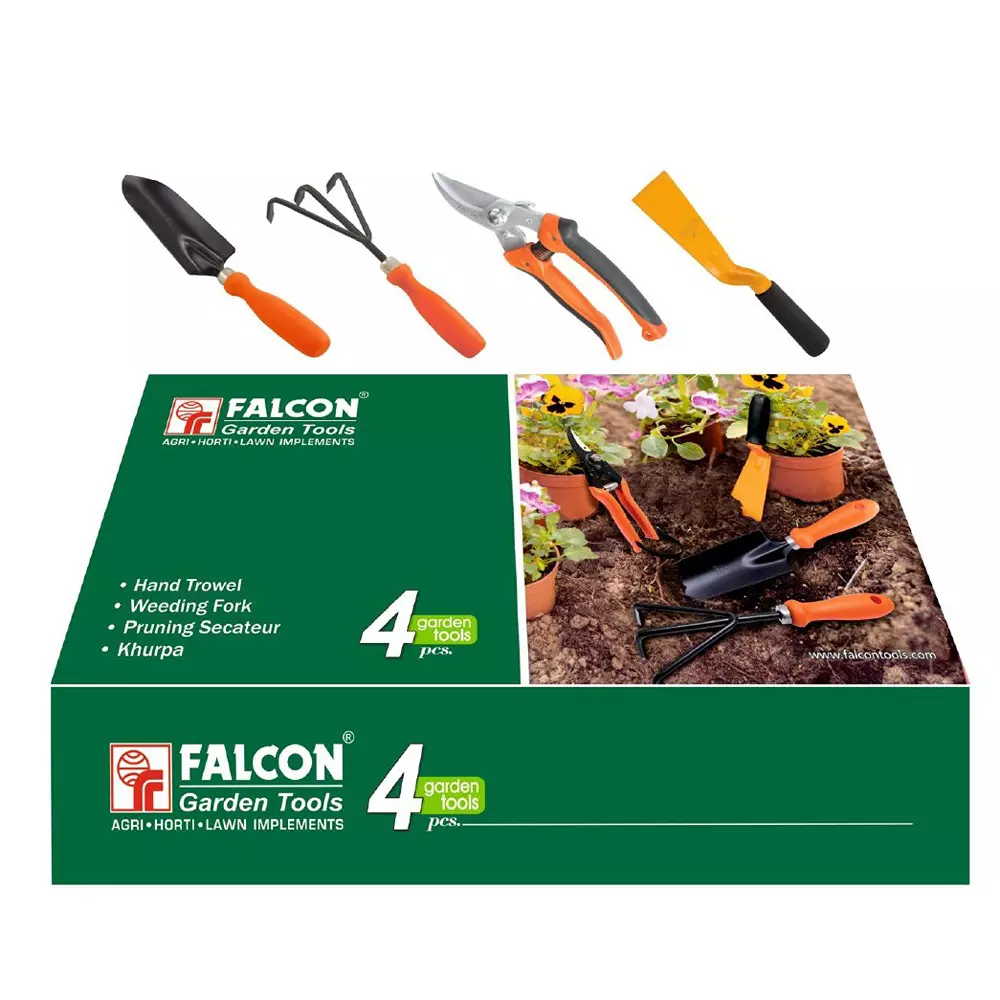 Falcon Garden Tool Kit Black & Orange for Home Gardening Use, FGT-31 (Pack of 25 Kit)