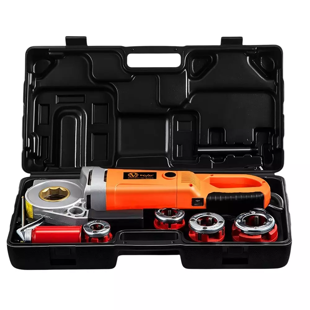 Voltz Electric Pipe Threader with 4 HSS Dies (1/2 inch (12.7 mm) to 1-1/4 inch (31.75 mm)), Copper Winding Motor and 2300 W Power Rating, VZ-PMT-2300-1