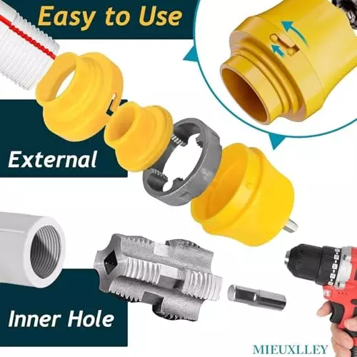 DY TOOLS Internal+ External PVC Pipe Threader Kit Steel/Copper for 20 & 25 mm Pipes