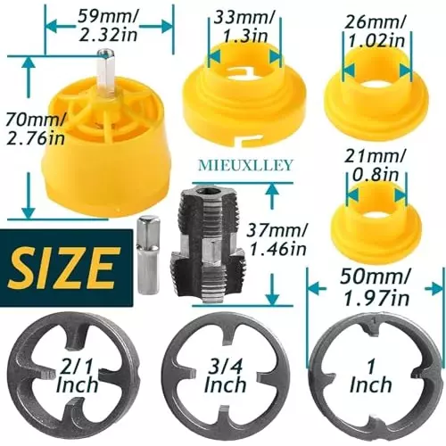 DY TOOLS Internal+ External PVC Pipe Threader Kit Steel/Copper for 20 & 25 mm Pipes