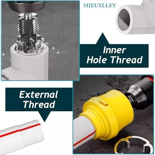 DY TOOLS Internal+ External PVC Pipe Threader Kit Steel/Copper for 20 & 25 mm Pipes
