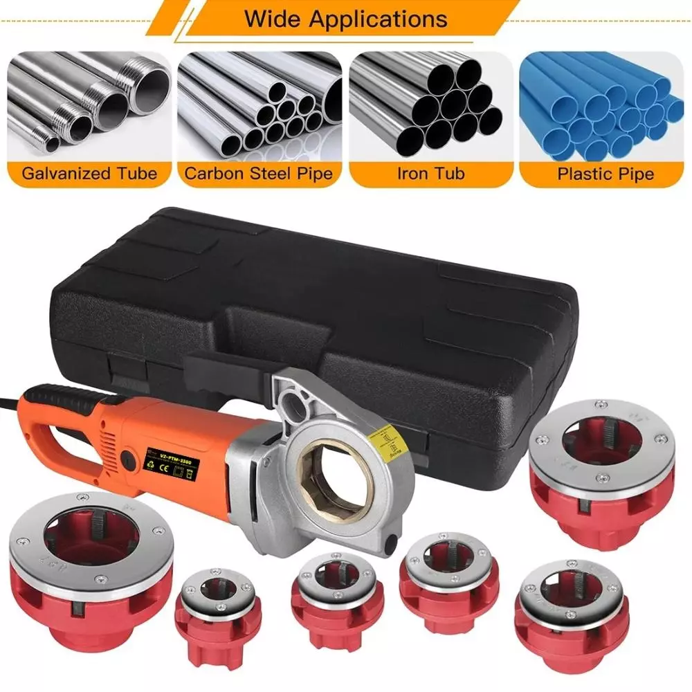 voltz-electric-pipe-threader-with-6-hss-dies-12-inch-to-2-inch-127-mm-to-508-mm-copper-winding-motor-and-2300-w-rated-power-vz-pmt-2300