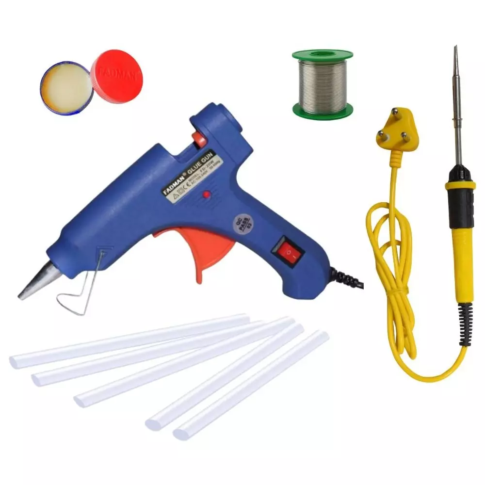Fadman Standard Temperature 20 W Electronic Glue Gun with Soldering Iron Combo Kit Multicolor, GGE1FA-2ML