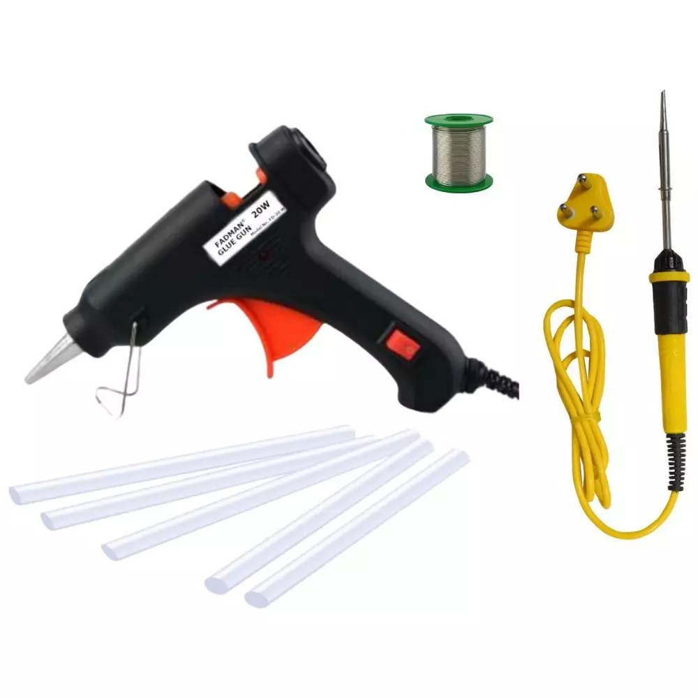 Fadman Standard Temperature 20 W Electronic Glue Gun with Soldering Iron Combo Kit Multicolor, GGEFA-2M
