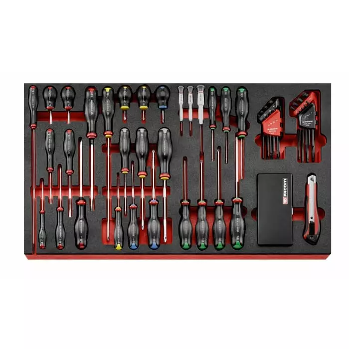 Facom 51 Piece Screwdriver Kit Tool Kit with Case, MODM.XL3PF