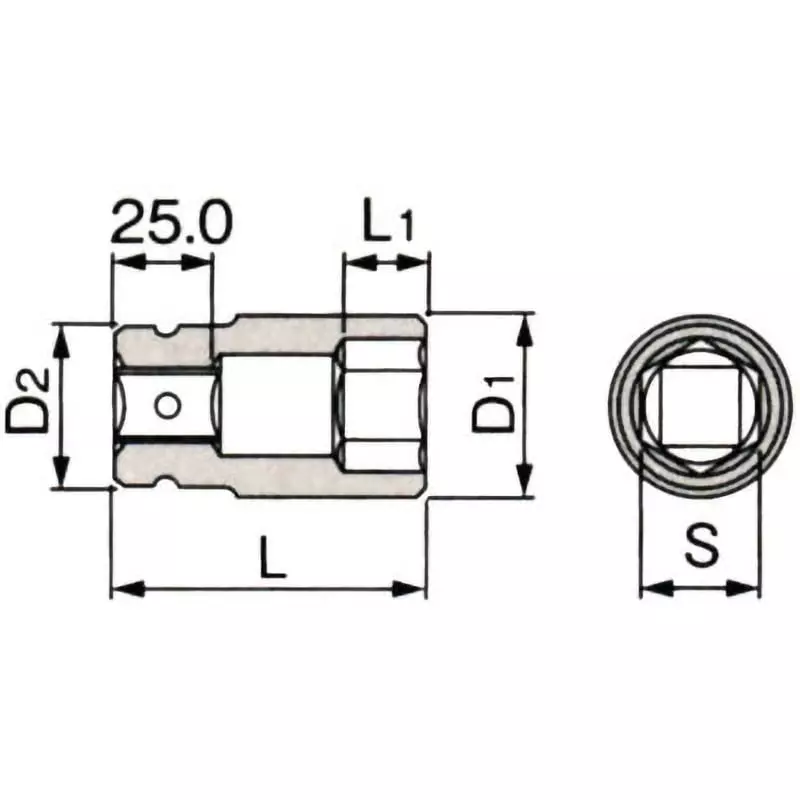 TONE Impact Tire Socket 19 mm Square Drive, 6A-32T
