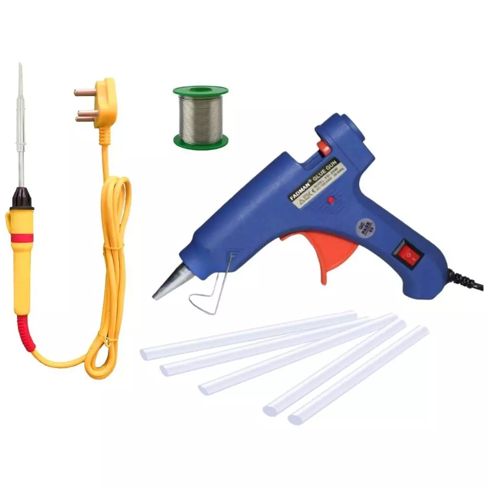 Fadman Standard Temperature 20 W Electronic Glue Gun with Soldering Iron Combo Kit Multicolor, GGE1FBM