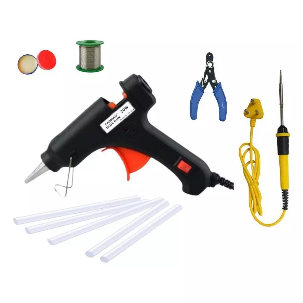 Fadman Standard Temperature 20 W Electronic Glue Gun with Soldering Iron Combo Kit Multicolor, GGEFA-2MLK