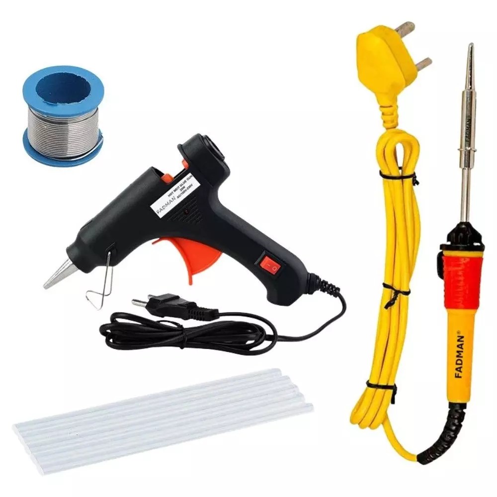 Fadman Standard Temperature 20 W Electronic Glue Gun with Soldering Iron Combo Kit Multicolor, GGPP4P1