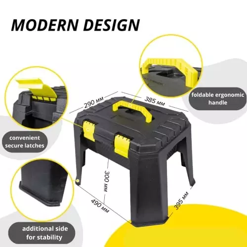 WMC 1200 Piece Stool Tool Box Innovative Step Stool Design Plastic For Home, Garage, Car & DIY Repairs