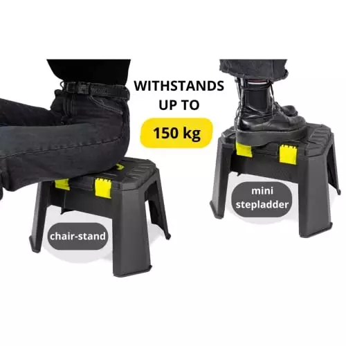 WMC 1200 Piece Stool Tool Box Innovative Step Stool Design Plastic For Home, Garage, Car & DIY Repairs