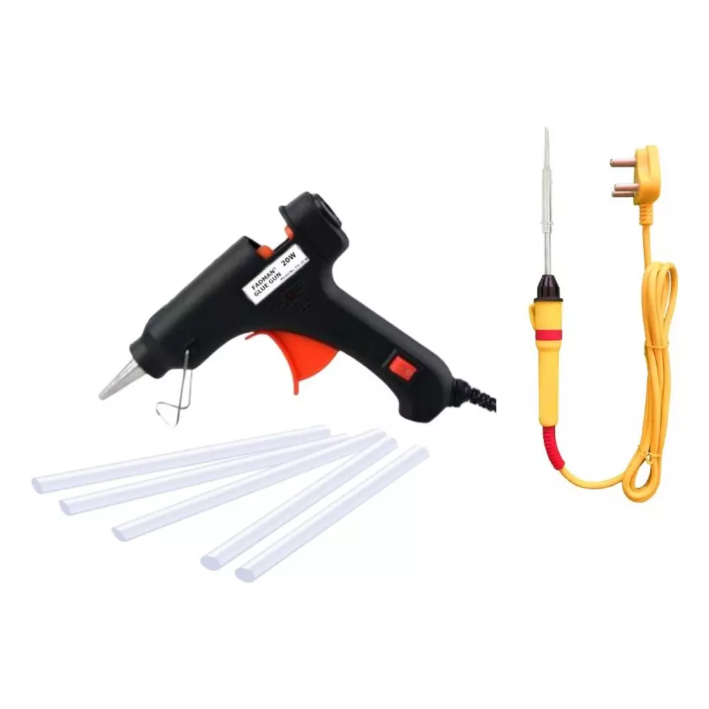 Fadman Standard Temperature 20 W Electronic Glue Gun with Soldering Iron Combo Kit Multicolor, GGEFB