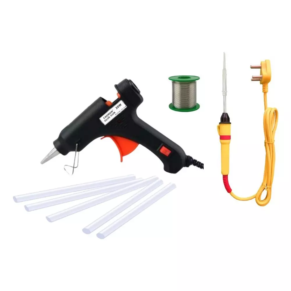 Fadman Standard Temperature 20 W Electronic Glue Gun with Soldering Iron Combo Kit Multicolor, GGEFBM