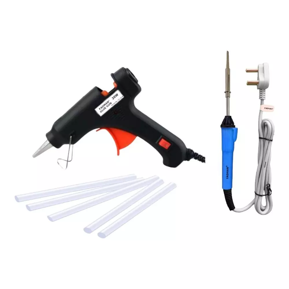 Fadman Standard Temperature 20 W Electronic Glue Gun with Soldering Iron Combo Kit Multicolor, GGEFC