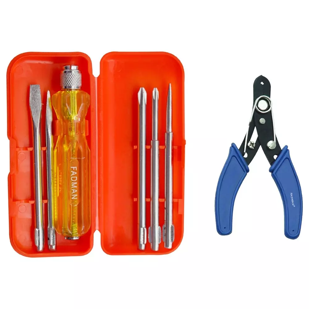 Fadman 5 in 1 Screwdrive Set & Wire Cutter Multicolor for Home and Professional Use