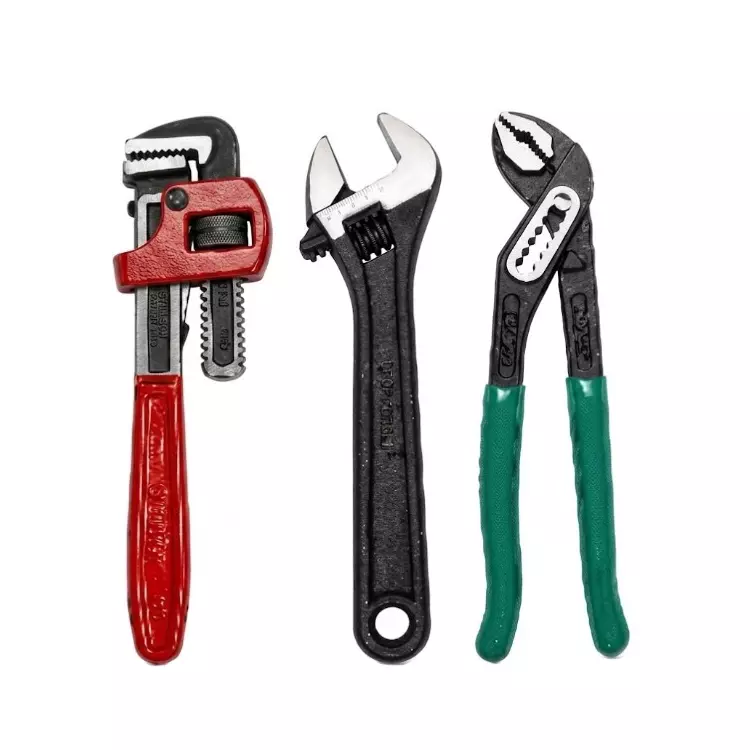Eastman Tools 3 Pcs Adjustable Wrench, Single Sided Pipe Wrench and Slip Joint Water Pump Plier Kit, plumberkit-10