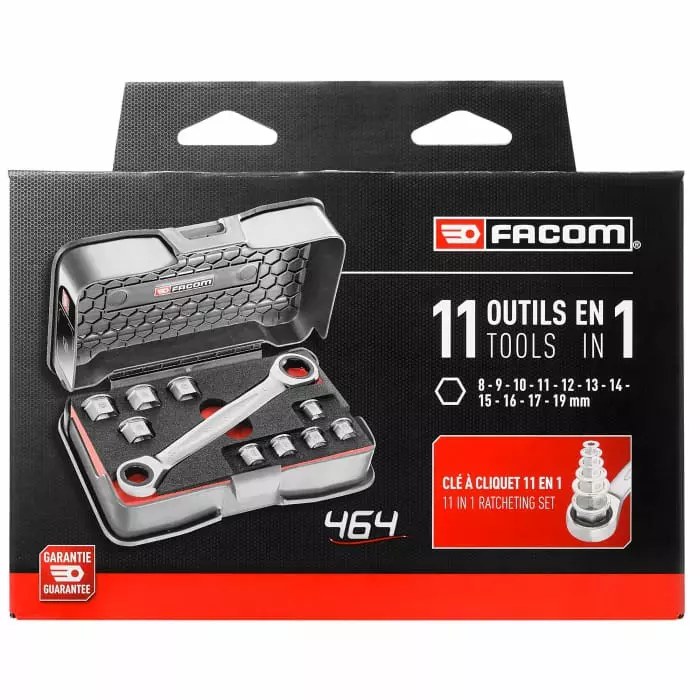 Facom 11 Piece Mechanical Tool Kit with Case, 464.J1PB