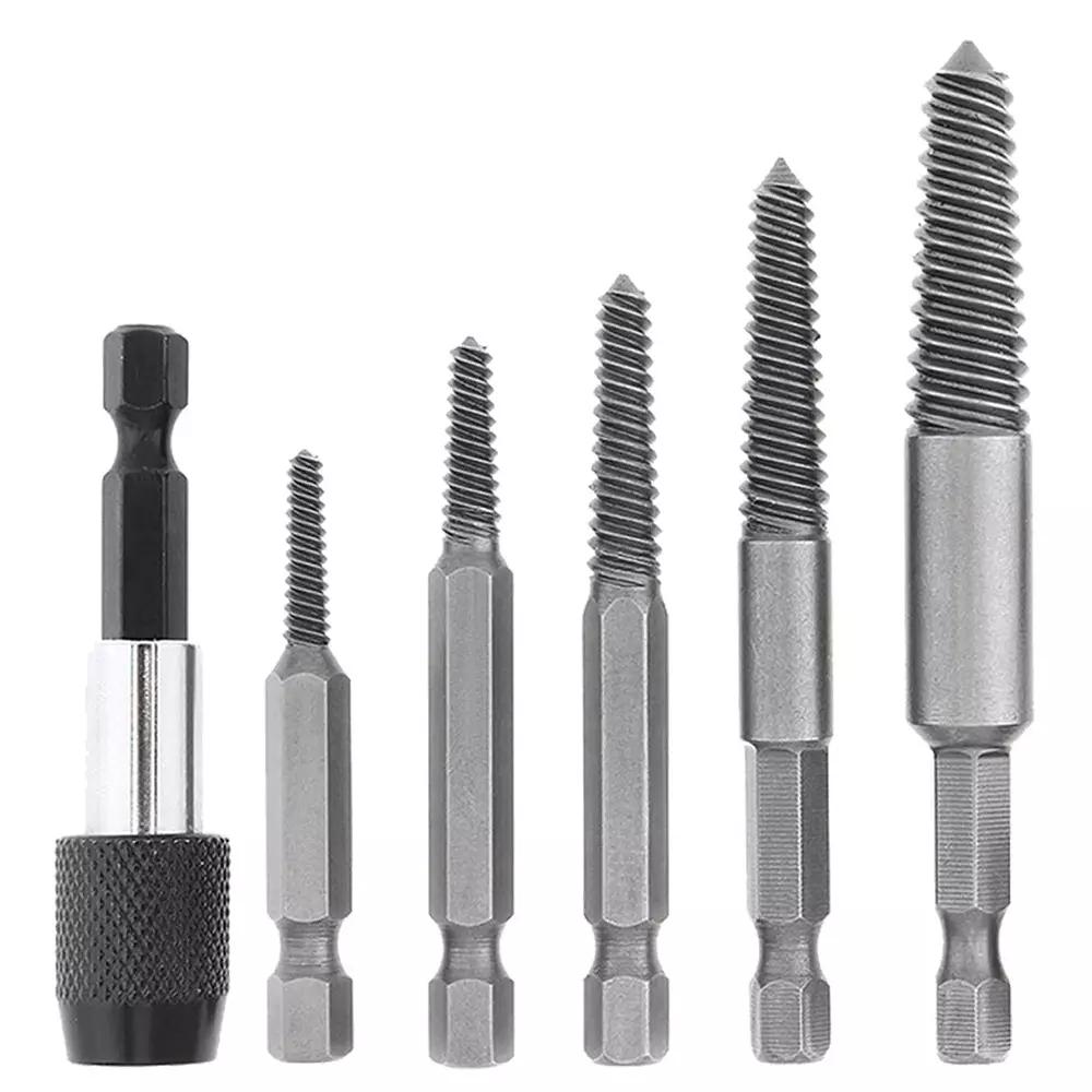 GENERIC 5 Pcs Damaged Screw & Broken Bolt Extractor Set HSS Easy for Water Pipes