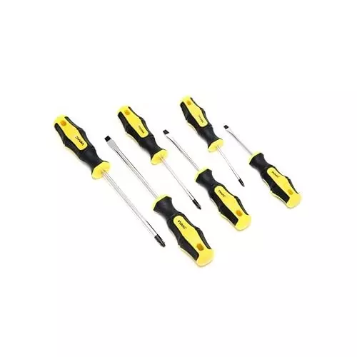 WMC 65-in-1 Screwdriver and Bit Set Flat Head Alloy Steel Ergonomic Handle Black & Yellow 1.58 Kg