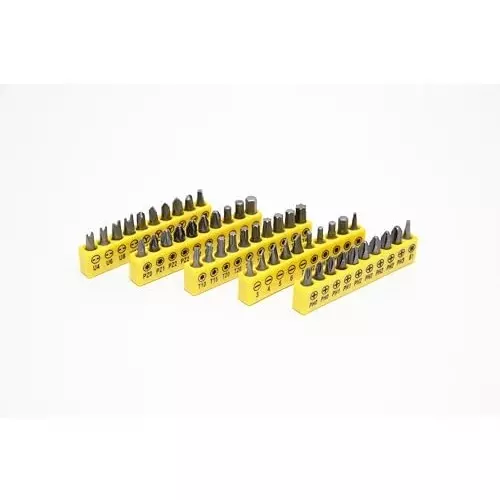 WMC 65-in-1 Screwdriver and Bit Set Flat Head Alloy Steel Ergonomic Handle Black & Yellow 1.58 Kg