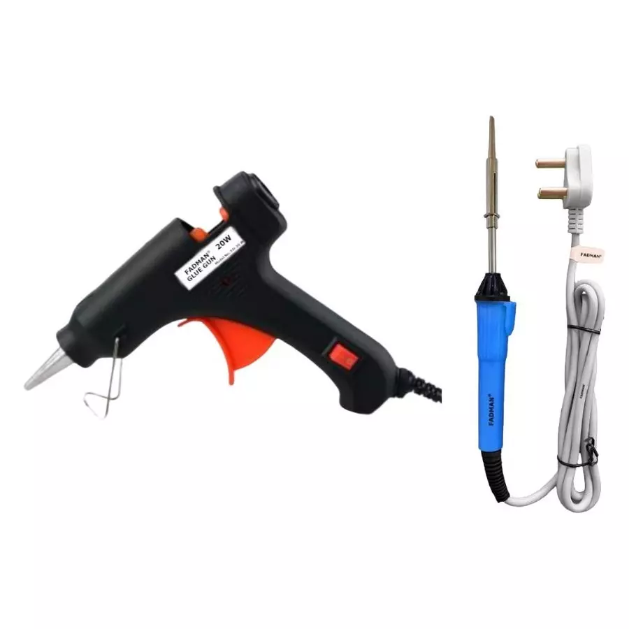 Fadman Standard Temperature 20 W Electronic Glue Gun with Soldering Iron Combo Kit Multicolor, GGEC